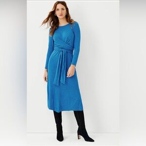 NWT Ann Taylor Chain Print Tie Waist Midi Dress